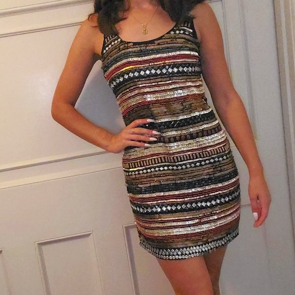 Sequined Mini Dress - Picture 1 of 2
